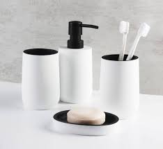 3&7 BRICK Premium Badrumstillbehör Set – Svart & Vit Modern Design