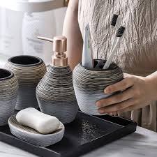 PIOJNYEN 5-delat Keramiskt Badrumstillbehör Set