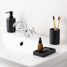 Navaris 3-delars Badrumstillbehör Set - Svart