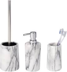 Wenko 3-delat Badrumstillbehör Set i Onyx Marmor