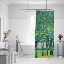 Lantlig Grön Flod Duschgardinset