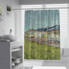 Van Gogh-inspirerat duschdraperi med lantligt landskap