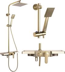 Duschpelare Bravo Brush Gold - Mässing Duschsystem