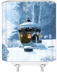 Vinter Skidscen Duschdraperi