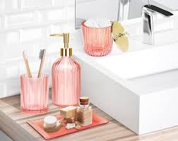 Modern Badrumstillbehör Set i Glas - 4 Delar