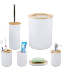 Relaxdays Badrumsset i Bambu och Plast - 6 Delar