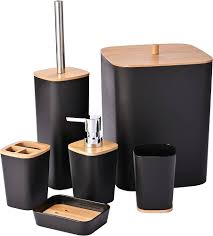 Yorkmills 6-delat Lyxigt Bambu Badrumstillbehör Set