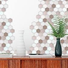 WALPLUS 3D Hexagon Honung Brun 30x15 cm