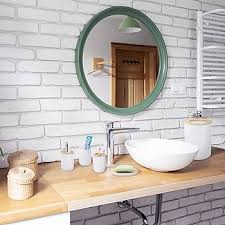 Relaxdays Badrumsset 6 delar - Komplett Badrumsutrustning i Plast och Bambu