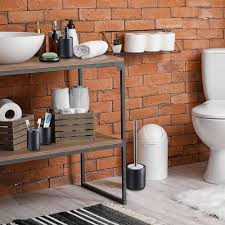 Relaxdays 5-delars Badrumsset i Borstat Rostfritt Stål - Modern Antracit