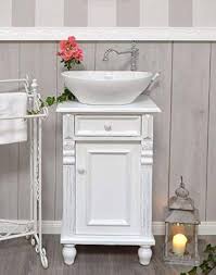 Shabby Chic Vitt Gästtvättställ med Underskåp