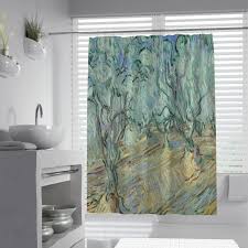 Van Gogh Skogsoljemålning Duschdraperi