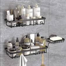 BOLIHOMES 3-pack Duschhylla – Självhäftande & Borrfria