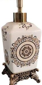 Fransk Vintage Keramisk Tvåldispenser med Blommönster