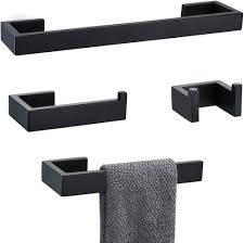 TNOMS Svart 4-delars Badrumstillbehör Set